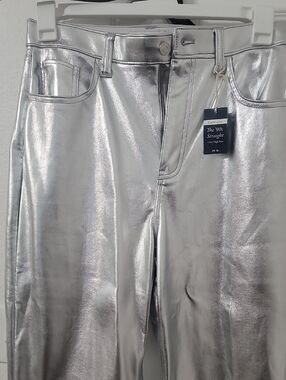 Abercrombie Metallic Silver '90s Straight High-Rise Jeans Sz.29/8L